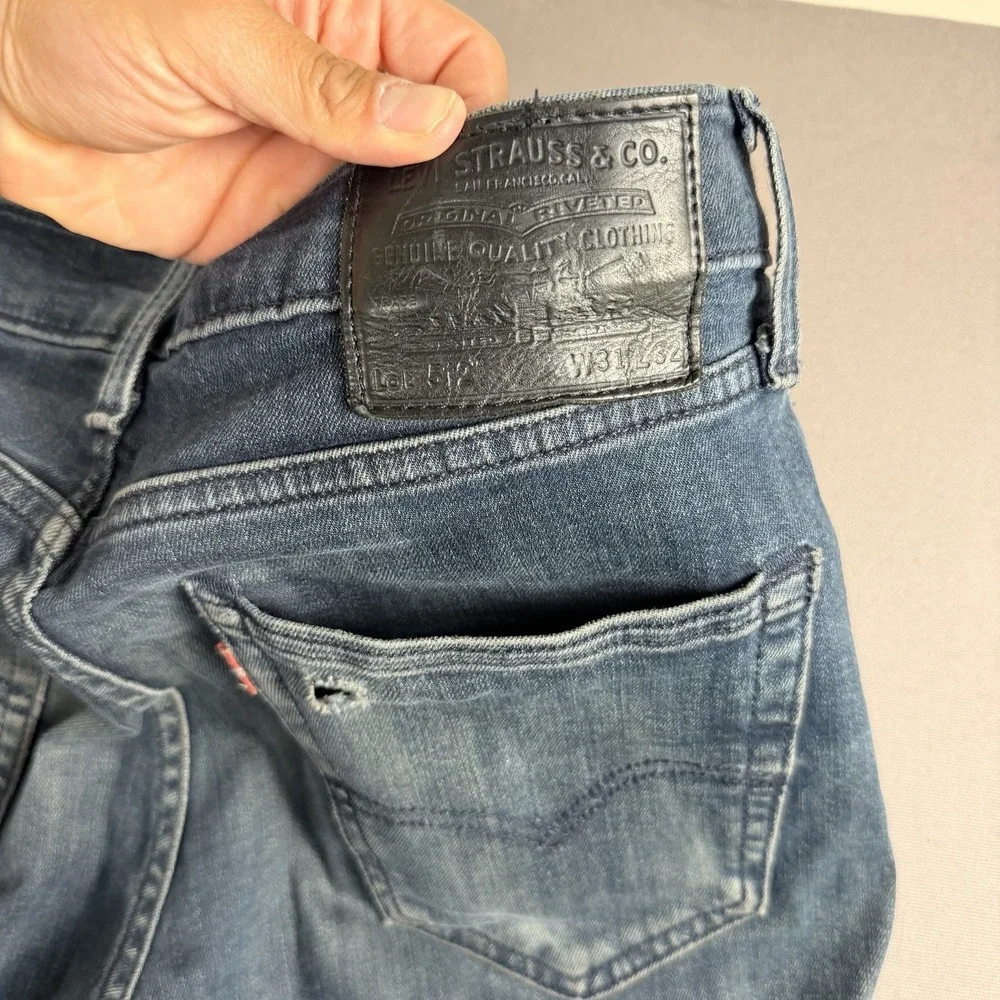Levi's 512 Slim Taper Denim Jeans Men's Tag Sz 31-32 Dark Wash